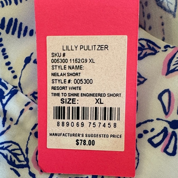 Lilly Pulitzer Blue and Pink High Waist Shorts 6" shorts - Picture 6 of 6